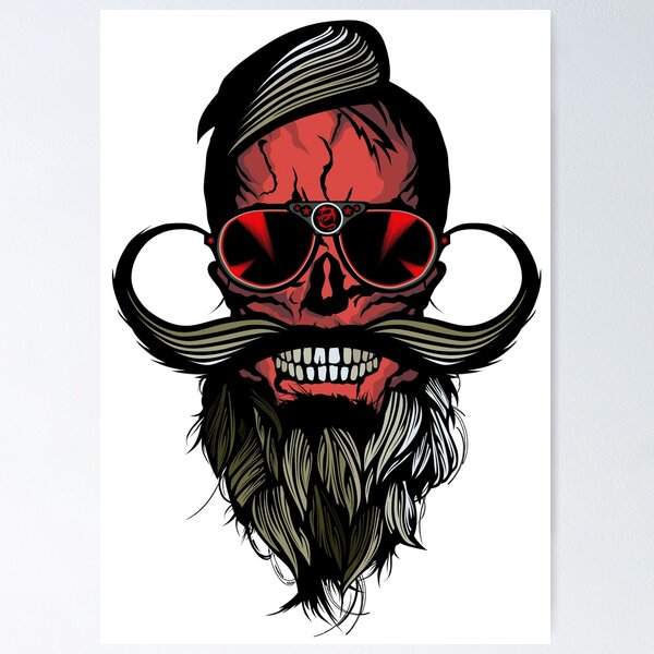 Item preview, hipster bearded beard mustache skull sunglasses mustache designed and sold by Achille3777.