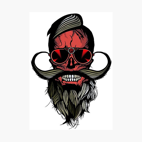 Item preview, hipster bearded beard mustache skull sunglasses mustache designed and sold by Achille3777.