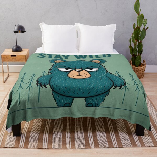 Item preview, A grumpy cartoon bear - Stay wild designed and sold by 123ks.