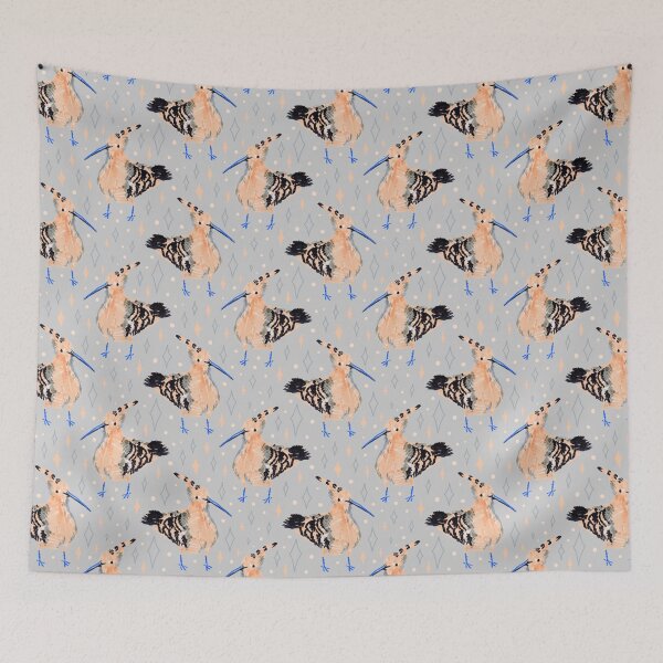 Aperçu de l'œuvre Motif oiseau huppe fasciée - Gris créée et vendue par SophieCorrigan.