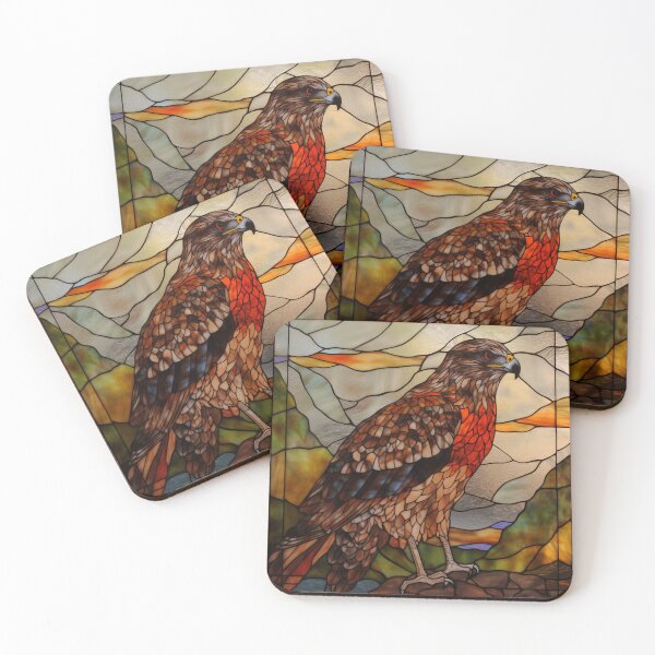 Item preview, Hawk in Stained Glass designed and sold by RedHandedOD.