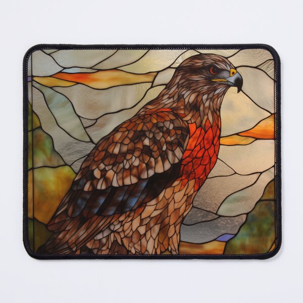 Item preview, Hawk in Stained Glass designed and sold by RedHandedOD.