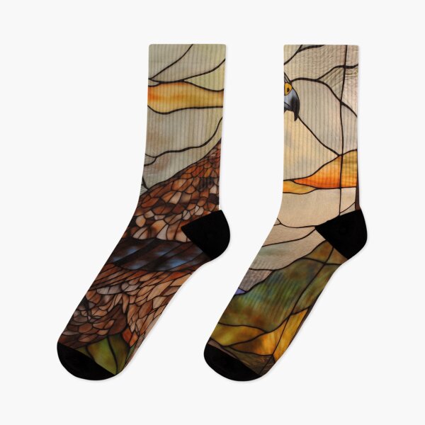 Item preview, Hawk in Stained Glass designed and sold by RedHandedOD.