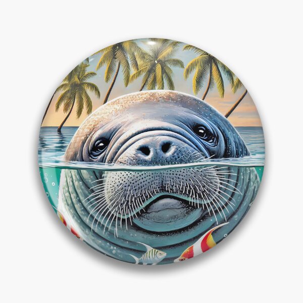 Item preview, Manatee Tropical Porthole Scene designed and sold by candiscamera.