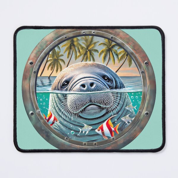 Item preview, Manatee Tropical Porthole Scene designed and sold by candiscamera.