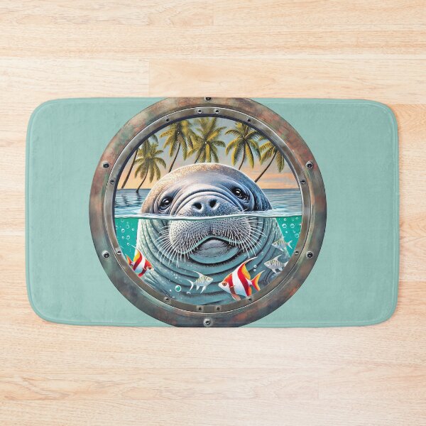 Item preview, Manatee Tropical Porthole Scene designed and sold by candiscamera.