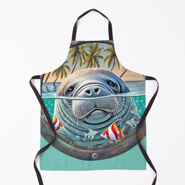 Item preview, Manatee Tropical Porthole Scene designed and sold by candiscamera.