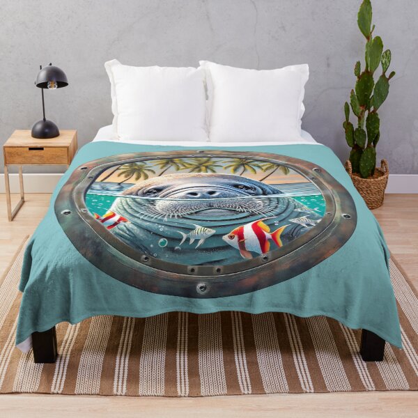 Item preview, Manatee Tropical Porthole Scene designed and sold by candiscamera.
