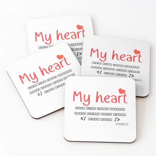 Item preview, Binary​ code​ my​ heart​ love​ computer​ programmer designed and sold by PDshop1.