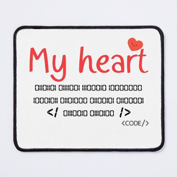 Item preview, Binary​ code​ my​ heart​ love​ computer​ programmer designed and sold by PDshop1.