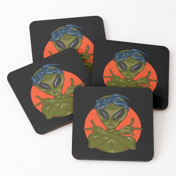 Item preview, Alien with headscarf on orange background designed and sold by Joncasmiart.