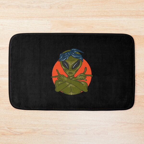 Item preview, Alien with headscarf on orange background designed and sold by Joncasmiart.