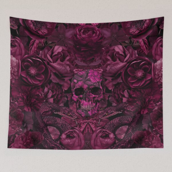 Item preview, Baroque Flower Skull And Snake Opulence Mauve designed and sold by artsandsoul.