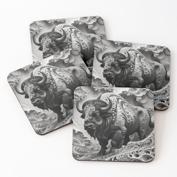 Item preview, Ornate Buffalo with Swirling Patterns designed and sold by Harmonic_Layers.