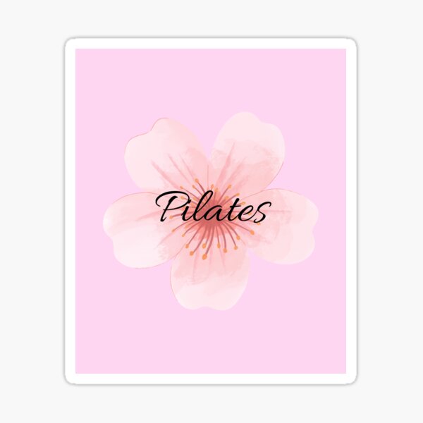 Pink Pilates Cursive Design with Flower Sticker