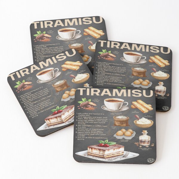 Item preview, Tiramisu Recipe Print – Luxurious Italian Dessert Wall Art designed and sold by TuncGK.
