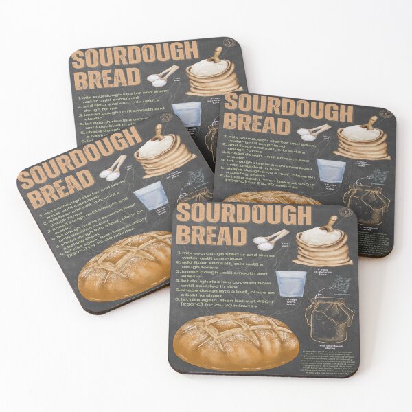 Item preview, Sourdough Bread Recipe Wall Art – Rustic Farmhouse Kitchen Decor designed and sold by TuncGK.