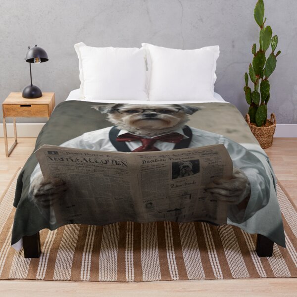 Item preview, Funny Dapper Dog Reading Newspaper designed and sold by vk09.