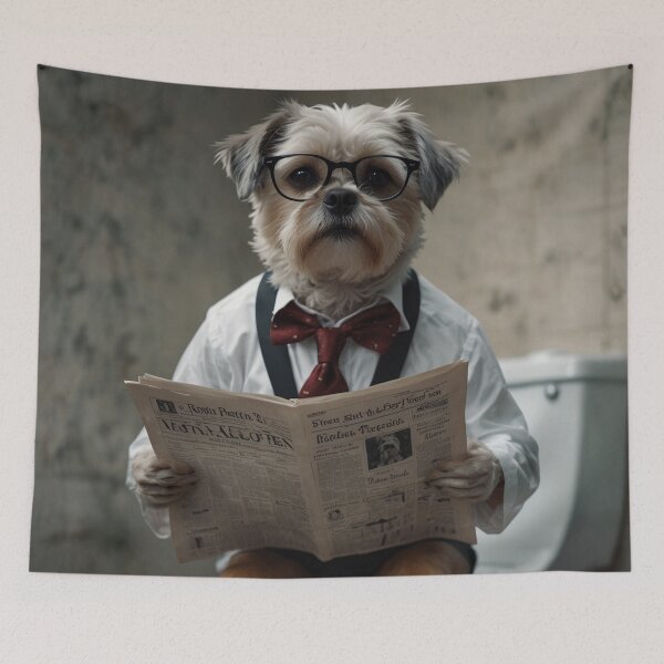 Item preview, Funny Dapper Dog Reading Newspaper designed and sold by vk09.