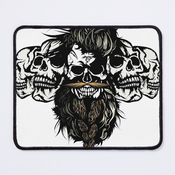Item preview, skull hipster bearded skull beard mustache mustached fancy design designed and sold by Achille3777.