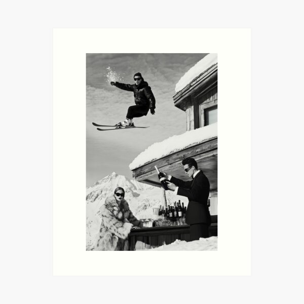 Aperçu de l'œuvre Après-ski en noir et blanc créée et vendue par Nova~Prints.