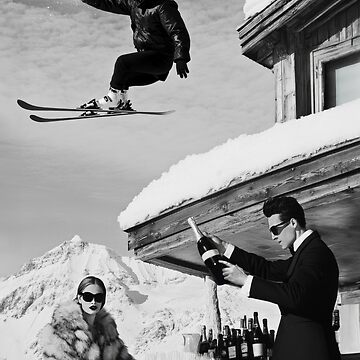 Artwork thumbnail, Black and White Apres Ski by Nova~Prints