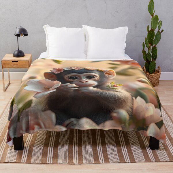 Item preview, “Blossoms and Baby Monkey” designed and sold by PresciousPrintz.