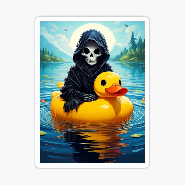 Item preview, Grim Reaper Rides a Rubby Ducky designed and sold by Kspirit Designs.
