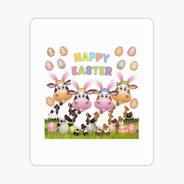 Item preview, Copy of Funny four cow face matching farmer Happy Easter Egg Hunting designed and sold by Adventure paradise .