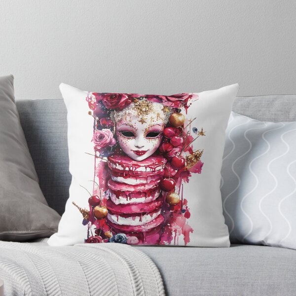 Item preview, Mardi Gras Venetian Mask Watercolor Cake – Vibrant Festive Art designed and sold by AnnDesignStudio.