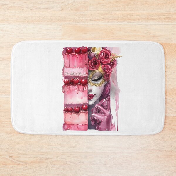 Item preview, Elegant Mardi Gras Queen with Heart-Shaped Cakes – Watercolor Fantasy Art designed and sold by AnnDesignStudio.
