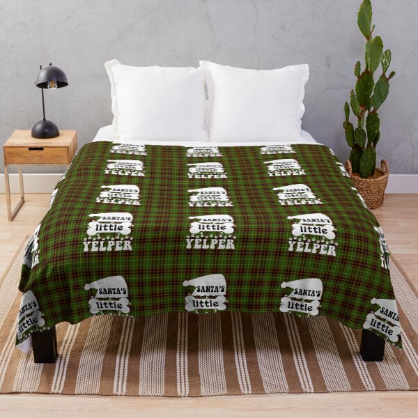 Item preview, White Hat Santa's Little Yelper Green Red Plaid Tartan designed and sold by SandyMDesigns.