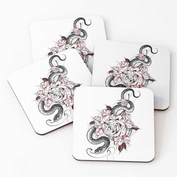 Item preview, Snake and bloody rose designed and sold by 7Delamancha.