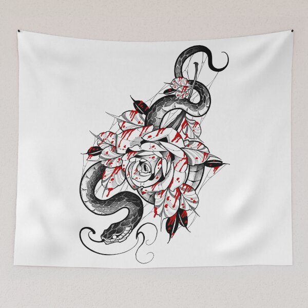 Item preview, Snake and bloody rose designed and sold by 7Delamancha.