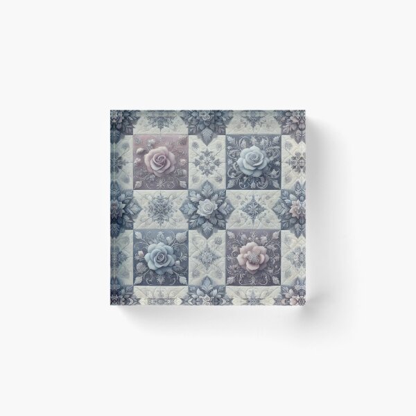 Item preview, Frosted Rose Elegance: Seamless Winter Quilt Pattern designed and sold by Meta2Physical.