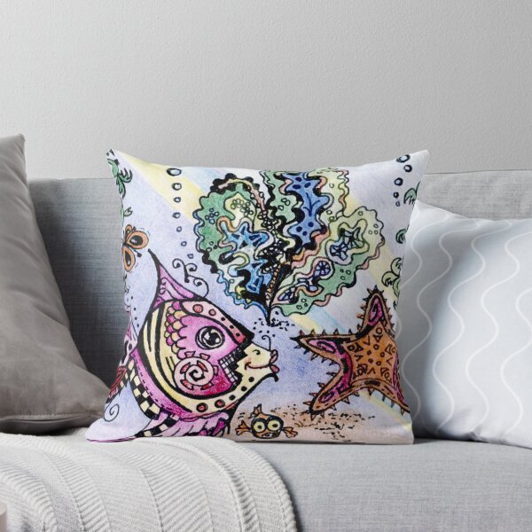 Item preview, Underwater Tropical Stylized Fish Colored Pencil and Marker Motif designed and sold by Sharon Schwalbe.