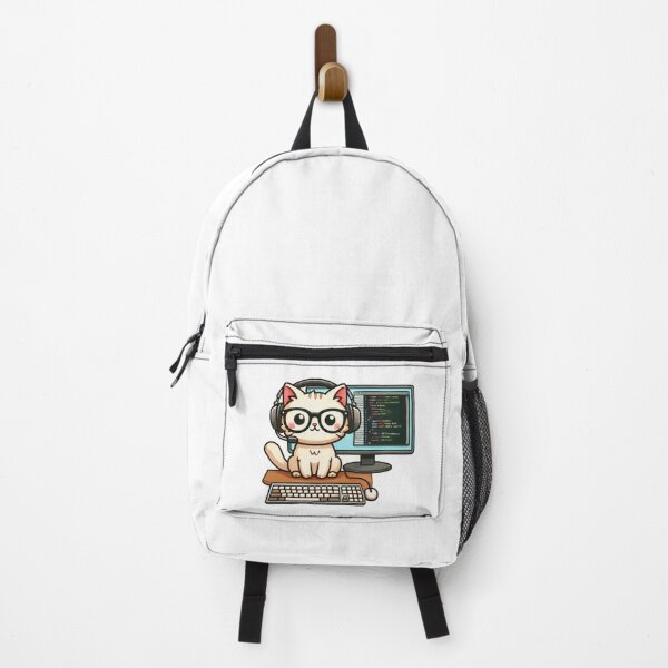 Item preview, Programming Cat with Headset designed and sold by CreateRabbits.