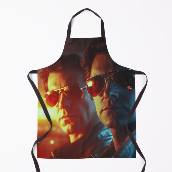 Item preview, Two men in sunglasses stand confidently in a neon-lit urban environment at night, showcasing a retro aesthetic designed and sold by anytka.