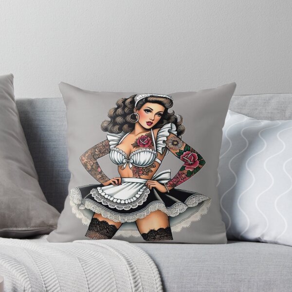 Item preview, Tattooed French Maid Pin-up designed and sold by PinUpPizzazz.