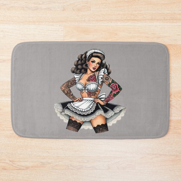 Item preview, Tattooed French Maid Pin-up designed and sold by PinUpPizzazz.