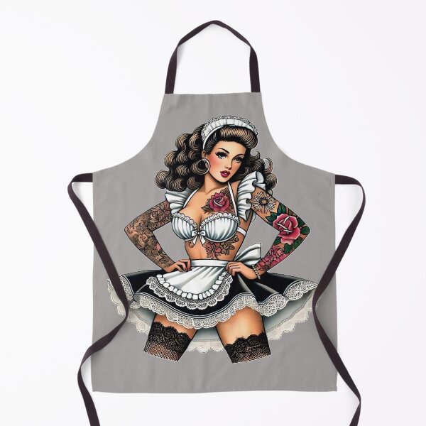 Item preview, Tattooed French Maid Pin-up designed and sold by PinUpPizzazz.