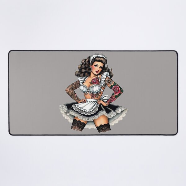 Item preview, Tattooed French Maid Pin-up designed and sold by PinUpPizzazz.