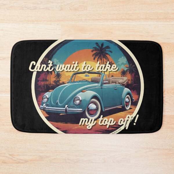 Item preview, Can't Wait To Take My Top Off! - Fun Classic Blue Convertible Car designed and sold by Whimsical Mirth.