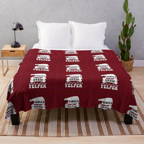 Item preview, Santa's Hat Little Yelper with Red Black Plaid Tartan designed and sold by SandyMDesigns.
