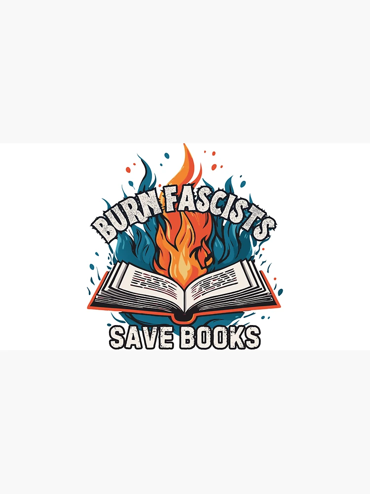 Thumbnail 3 of 3, Cap, Burn Fascists Save Books designed and sold by R-Threads.