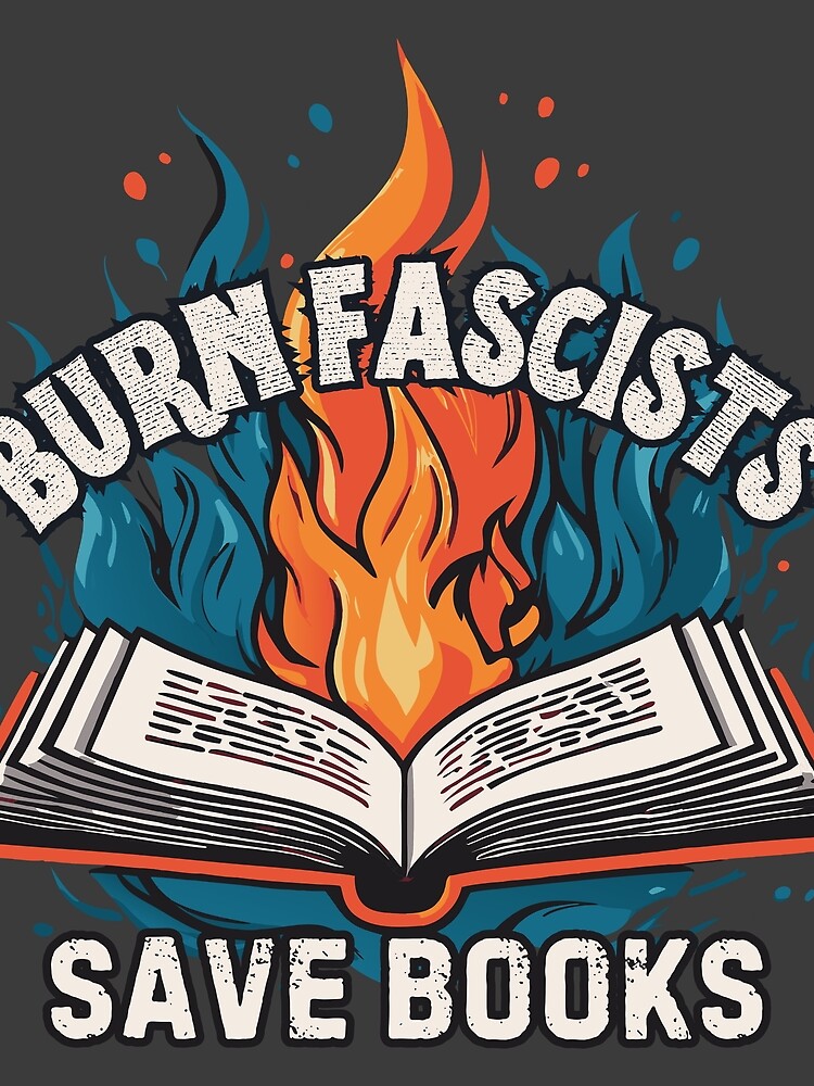 Thumbnail 3 of 3, Scarf, Burn Fascists Save Books designed and sold by R-Threads.