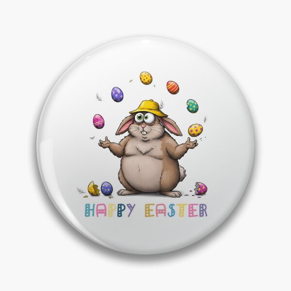 Item preview, Chubby Easter Bunny Juggler with Eggs designed and sold by Drevorezkin.
