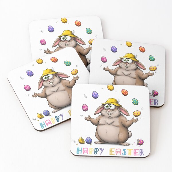 Item preview, Chubby Easter Bunny Juggler with Eggs designed and sold by Drevorezkin.