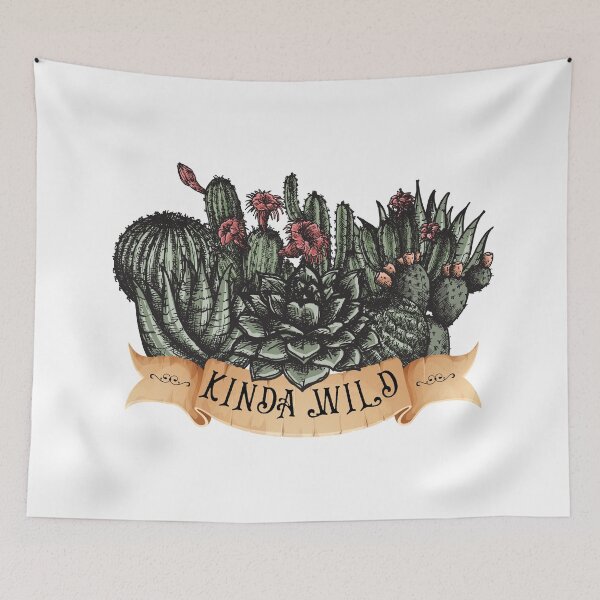 Item preview, Kinda Wild on banner cactus flowers designed and sold by BatJamDesigns.