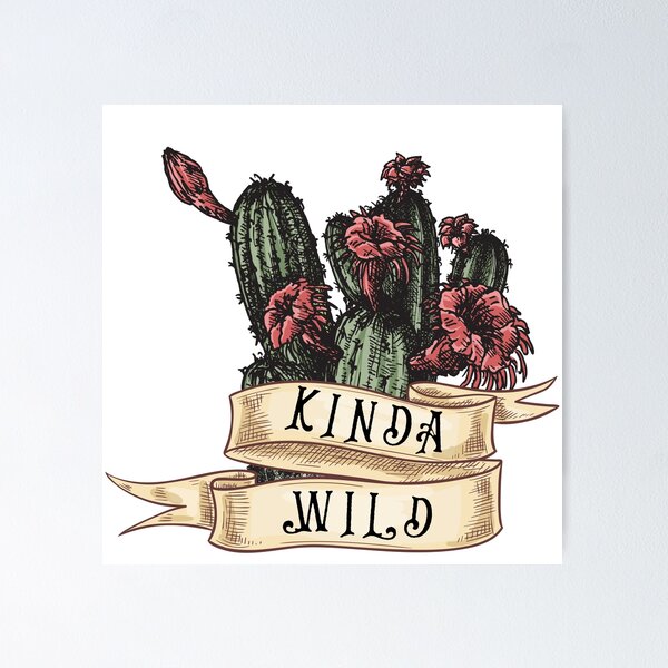 Aperçu de l'œuvre Kinda Wild on big banner cactus flowers créée et vendue par BatJamDesigns.